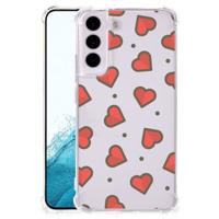 Samsung Galaxy S22 Doorzichtige Silicone Hoesje Hearts