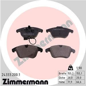 Remblokkenset, schijfrem ZIMMERMANN, u.a. fÃ¼r Seat, VW, Audi