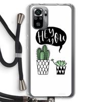 Hey you cactus: Xiaomi Redmi Note 10S Transparant Hoesje met koord