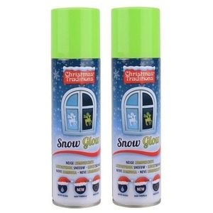 2x Glow in the dark sneeuw spray 150 ml