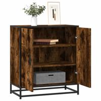 Dressoir 68x35x76 cm bewerkt hout en metaal gerookt eiken Dressoir 68x35x76 cm bewerkt hout en metaal gerookt eiken