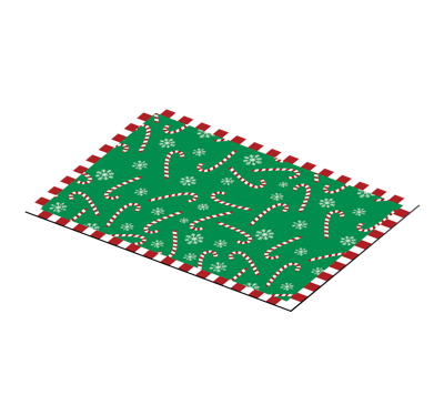 Placemat kerst Groene snoepriet
