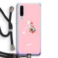 Pink Bouquet: Huawei P30 Transparant Hoesje met koord