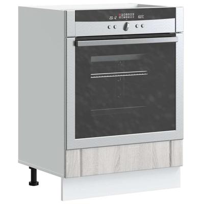 Ovenkast Lucca bewerkt hout grijs sonoma eiken