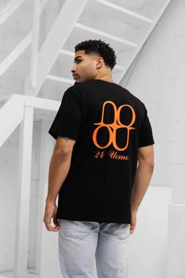 24 Uomo Symbol T-Shirt Heren Zwart/Oranje - Maat S - Kleur: Zwart | Soccerfanshop