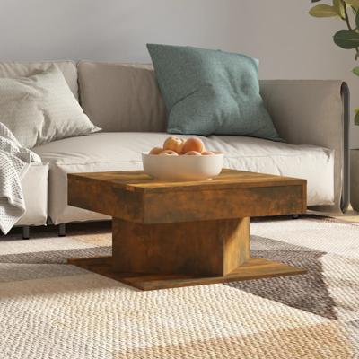 Salontafel 57x57x30 cm bewerkt hout gerookt eikenkleurig