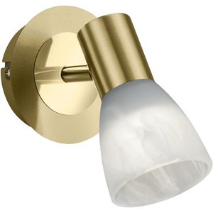 LED Wandspot - Trion Levino - E14 Fitting - Warm Wit 3000K - Rond - Mat Goud - Aluminium