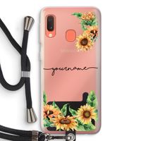 Zonnebloemen: Samsung Galaxy A20e Transparant Hoesje met koord