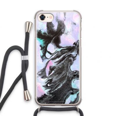 Pastel zwart: iPhone 7 Transparant Hoesje met koord