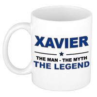 Naam cadeau mok/ beker Xavier The man, The myth the legend 300 ml - Naam mokken