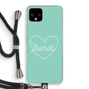 Friends heart pastel: Pixel 4 Transparant Hoesje met koord