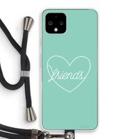 Friends heart pastel: Pixel 4 Transparant Hoesje met koord