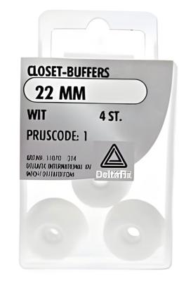 Closetbuffers 22mm wit 4st - Deltafix