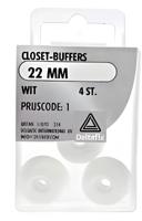 Closetbuffers 22mm wit 4st - Deltafix