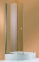 Huppe 501 Design Kwartronde Draaideur Helft 90x190 R55 Matzilver-helder Glas - thumbnail