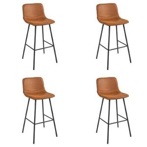 Bronx71 Industriële barkruk Mikky cognac leer 68 - 79 cm - Barkrukken