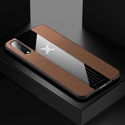 Voor vivo IQOO Neo XINLI stiksels doek textuur schokbestendig TPU beschermhoes (bruin)