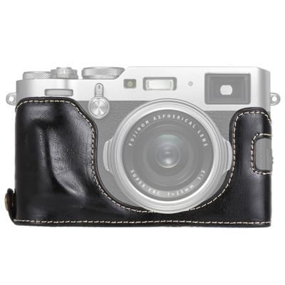 1/4 inch draad PU leder Camera Half Case Base voor FUJIFILM X100F (zwart)
