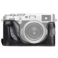 1/4 inch draad PU leder Camera Half Case Base voor FUJIFILM X100F (zwart)