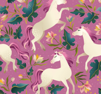 Slaapkamer behang paarden en bloemen