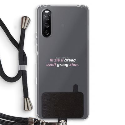 uzelf graag zien: Sony Sony Xperia 10 III Transparant Hoesje met koord