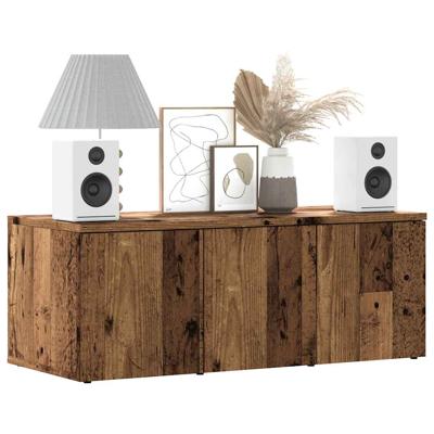 Tv-meubel 80x34x30 cm bewerkt hout oud houtkleurig