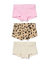 HEMA Kinderboxers rib luipaard - 3 stuks bruin (bruin)