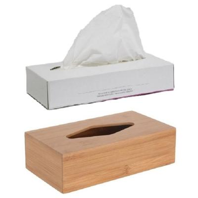 Tissuebox/tissuedoos van bamboe hout B10 x H7 x L23 cm met vulling
