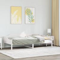 Bedframe zonder matras massief grenenhout wit 90x200 cm
