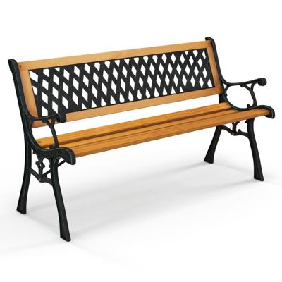 2-zits Tuinbank met Armleuningen en Rugleuning Weerbestendige Zitbank Houten Bank Balkonbank