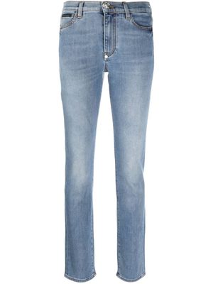 Philipp Plein jean slim à taille mi-haute - Bleu