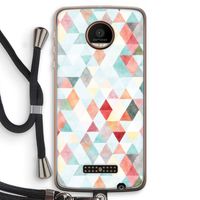 Gekleurde driehoekjes pastel: Motorola Moto Z Force Transparant Hoesje met koord