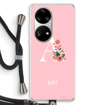 Pink Bouquet: Huawei P50 Pro Transparant Hoesje met koord