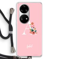 Pink Bouquet: Huawei P50 Pro Transparant Hoesje met koord