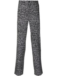 Comme des Garçons Homme Plus pantalon droit à carreaux en jacquard - Noir