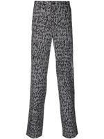 Comme des Garçons Homme Plus pantalon droit à carreaux en jacquard - Noir