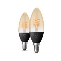 Philips Lighting Hue LED-lamp (2 stuks) 871951430221100 Energielabel: G (A - G) Hue White E14 Kerze Doppelpack Filament 2x300lm E14 9 W Warmwit Energielabel: G - thumbnail