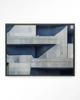 Urban Cotton Wandkleed 'Concrete Cube' 110 x 145cm in Floating Frame - black