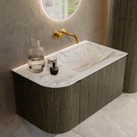 Badmeubel Mondiaz Kurve-Dlux | 85 cm cm | Meubelkleur Shadow | Wastafelkleur Glace | Solid surface | Wasbak rechter zijde spoelbak | Zonder kraangat(en) Badmeubel Mondiaz Kurve-Dlux | 85 cm cm | Meubelkleur Shadow | Wastafelkleur Glace | Solid surface | Wasbak rechter zijde spoelbak | Zonder kraangat(en)