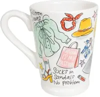 Blond Amsterdam xl mok aardewerk fashion girl 10x12.5cm multi