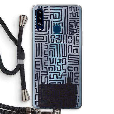 Moroccan Print: Samsung Galaxy A20s Transparant Hoesje met koord