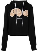 Palm Angels hoodie crop à motif Bear - Noir - thumbnail