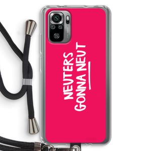 Neuters (roze): Xiaomi Redmi Note 10S Transparant Hoesje met koord