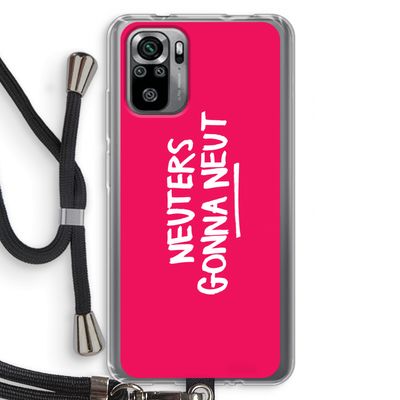 Neuters (roze): Xiaomi Redmi Note 10S Transparant Hoesje met koord
