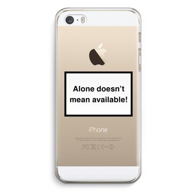 Alone: iPhone 5 / 5S / SE Transparant Hoesje