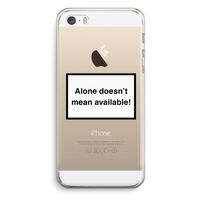 Alone: iPhone 5 / 5S / SE Transparant Hoesje