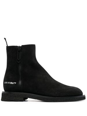 Off-White bottines à logo latéral imprimé - Noir