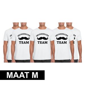 5x Vrijgezellenfeest Team t-shirt wit heren Maat M