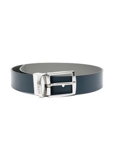 Emporio Armani Kids ceinture en cuir artificiel à logo gravé - Bleu