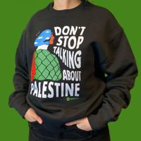 sweater don't stop talking about Palestine -Medium